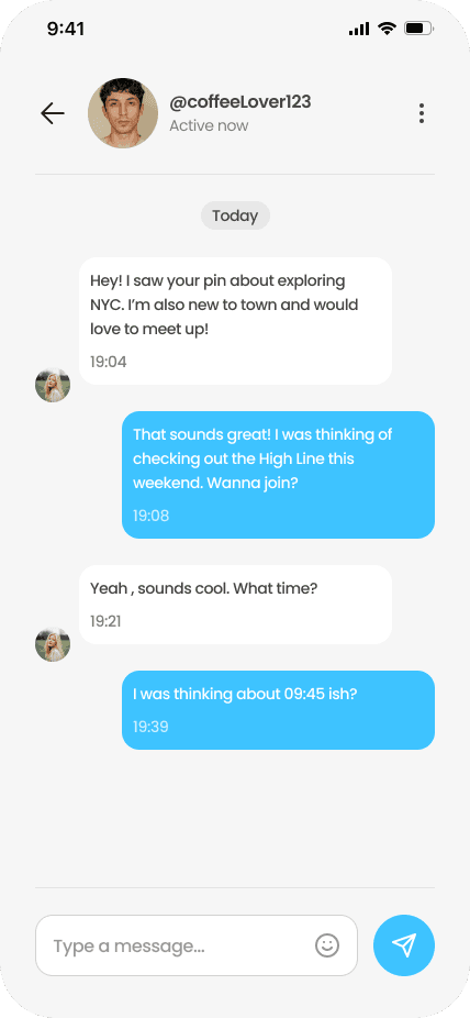 Private direct message in HashSac (light mode)