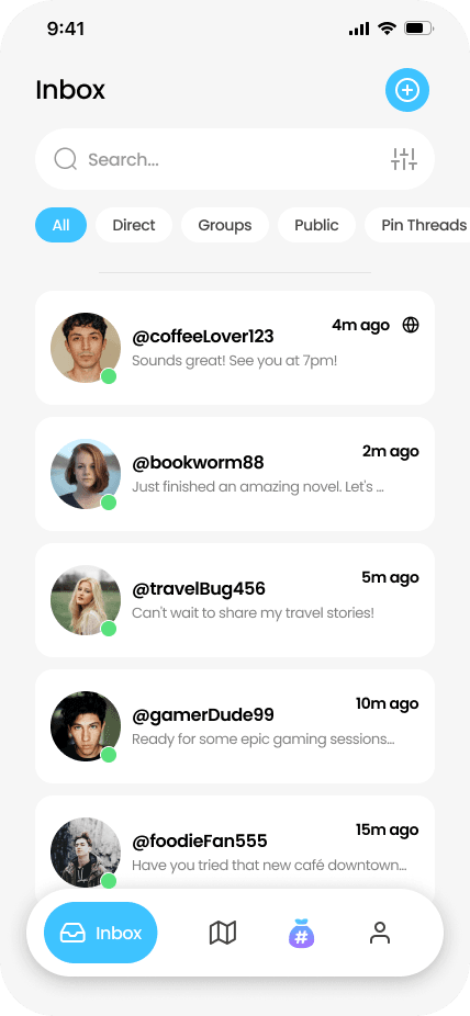 HashSac inbox screen (light mode)