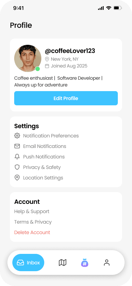 HashSac settings and privacy controls (light mode)